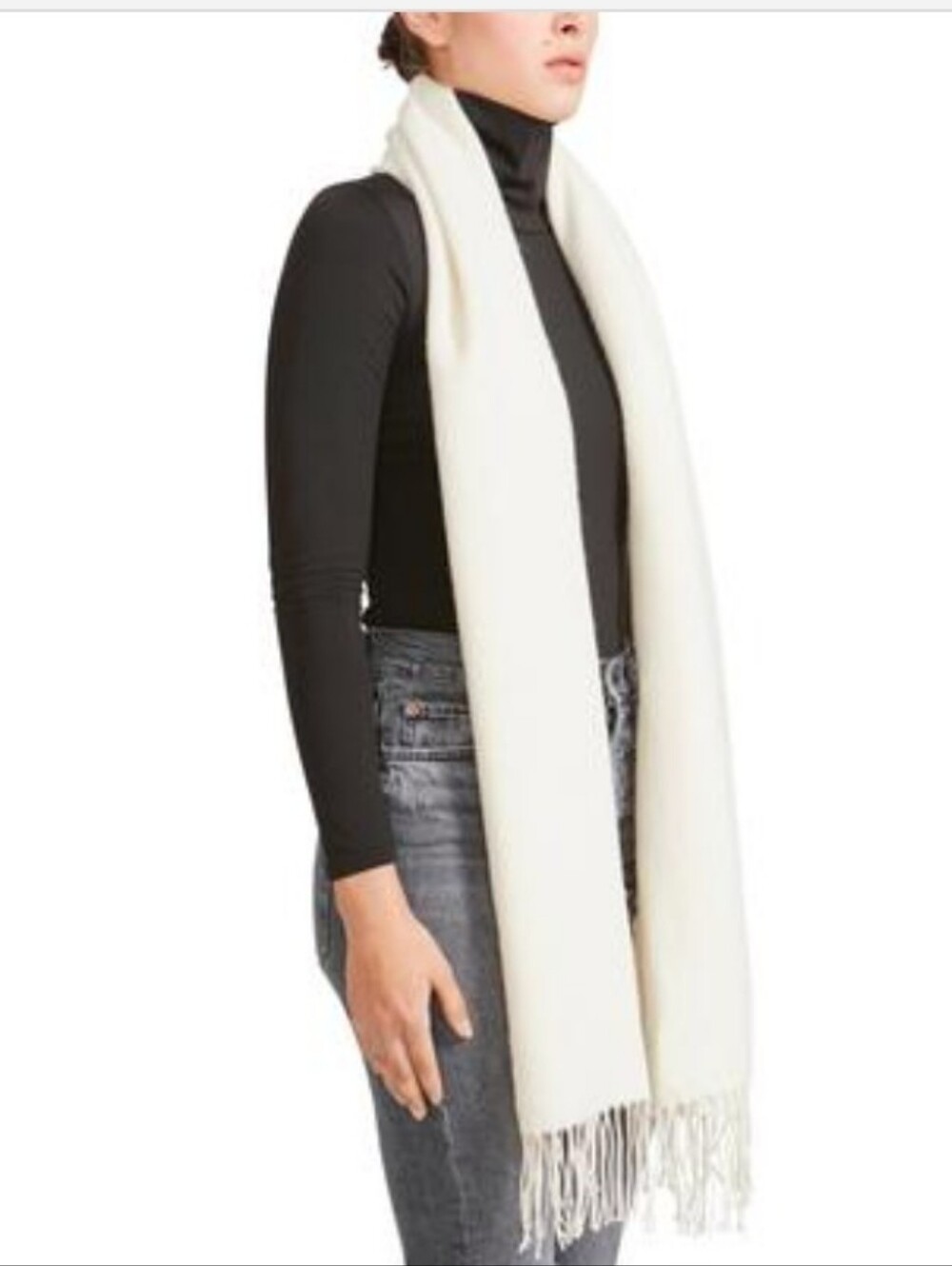 Steve MADDEN Cream Fringe Knit Scarf - Women's Accessory NWT